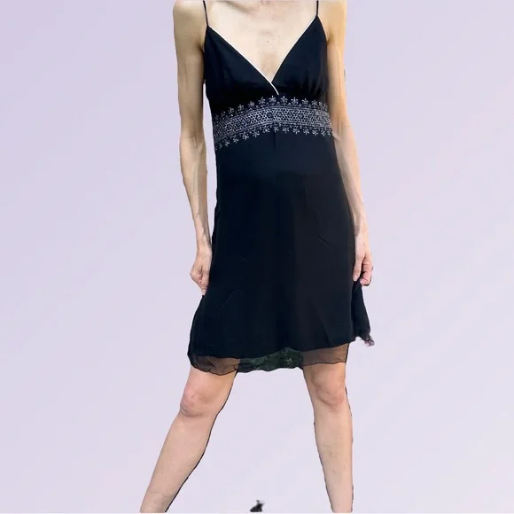 Julie Brown Empire Waist Dress with silver sparkle detail - Picture 2 of 9